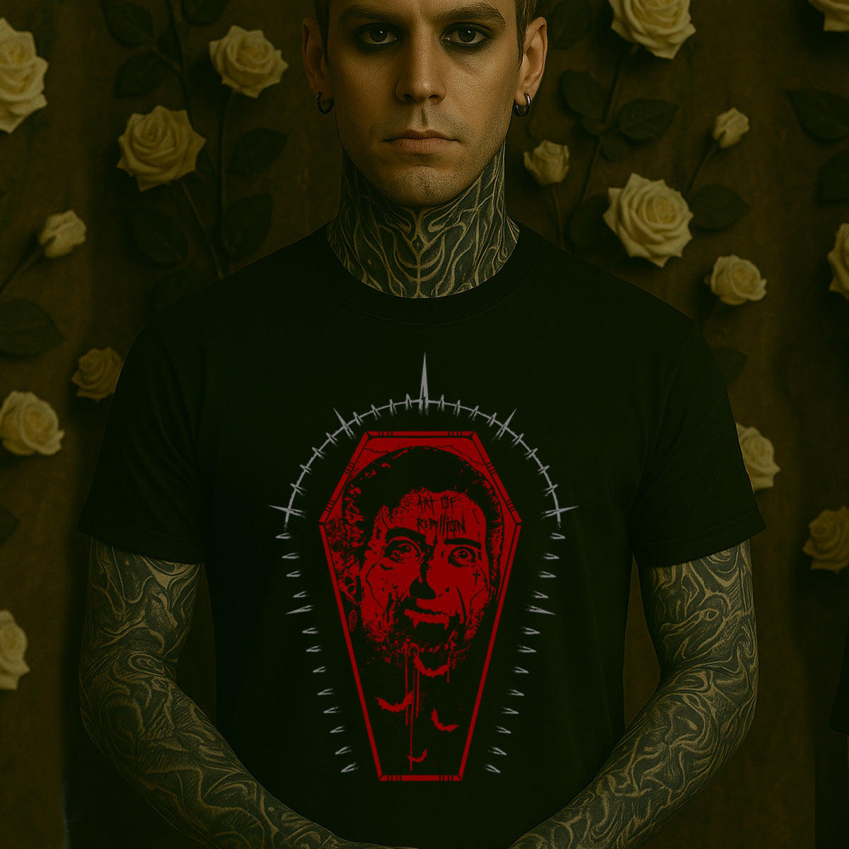 Dracula Gothic Chaos Tattoo Style Unisex t-shirt