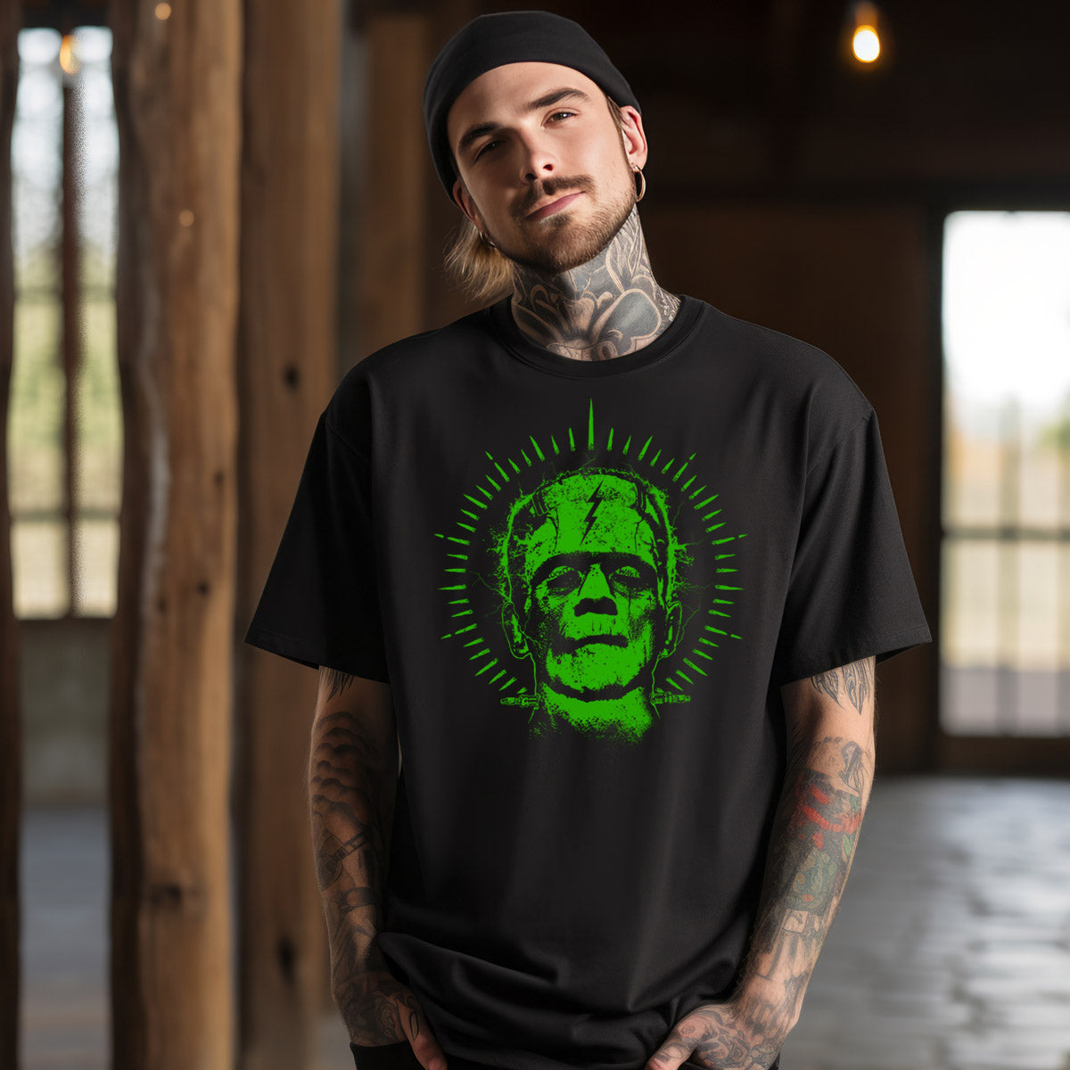 Frankenstein Don't Wake Tattoo Style Tee