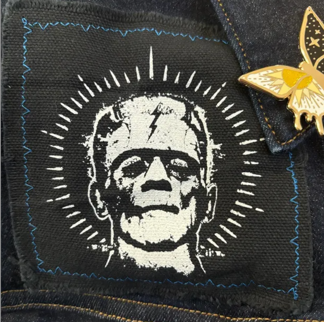 Frankenstein Halloween Tattoo Style Patch