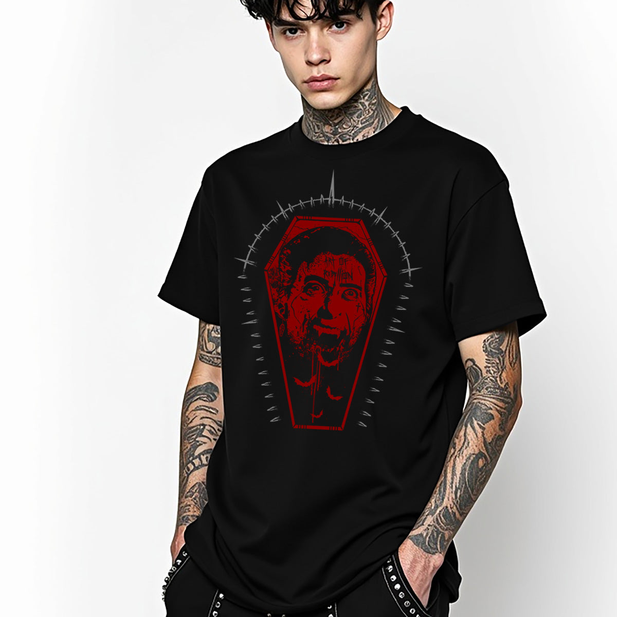 Dracula Gothic Chaos Tattoo Style Unisex t-shirt