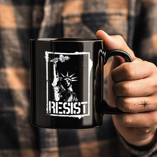 Resist Black Glossy Mug