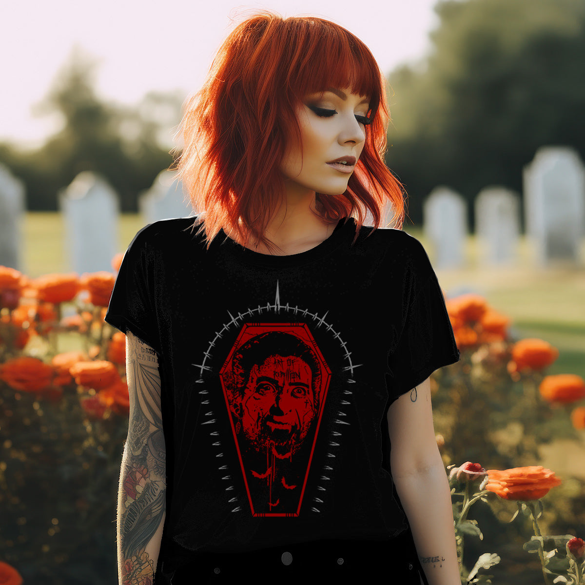 Dracula Gothic Chaos Tattoo Style Unisex t-shirt