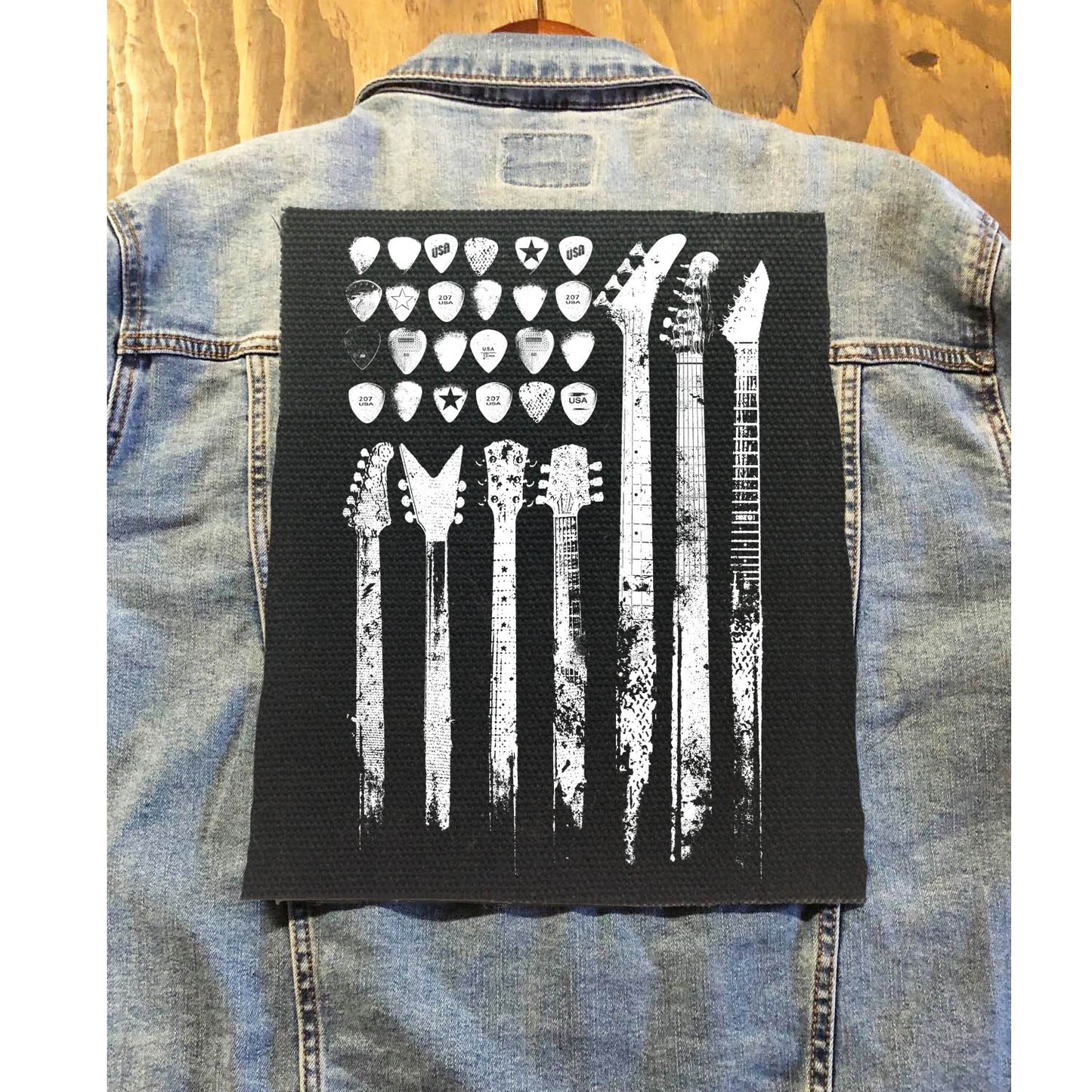 American Guitar-Style Flag back patch, Unleash Your Inner Rock Star"Electric guitar flag