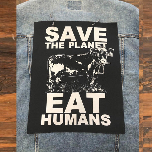 Save The Planet Back Patch, Vegan Patch, Friends Not Food, Vegetarian Patch, Animal Rights Patch, Funny Patch, Vegan Gift, Punk Patch