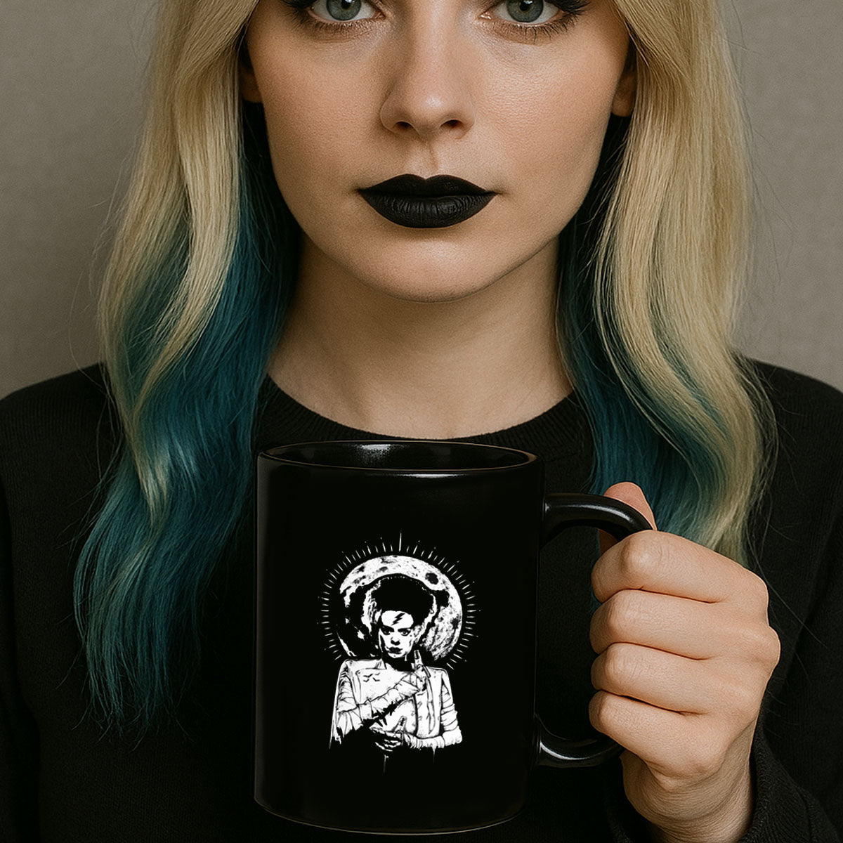 BRIDE OF FRANKENSTEIN Black Glossy Mug