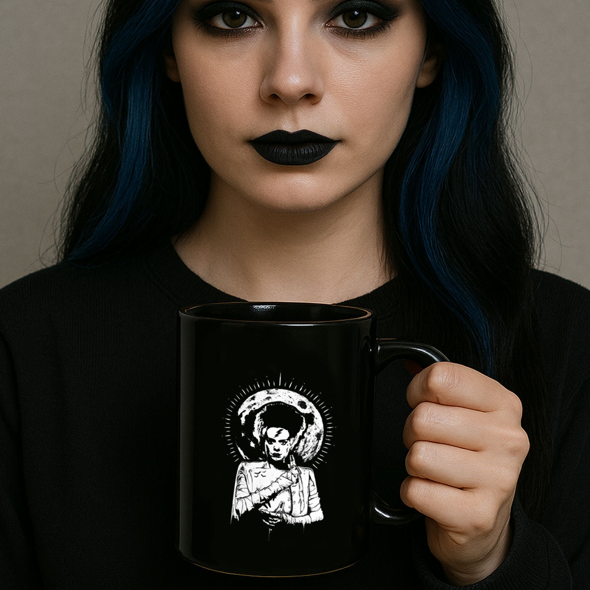 BRIDE OF FRANKENSTEIN Black Glossy Mug