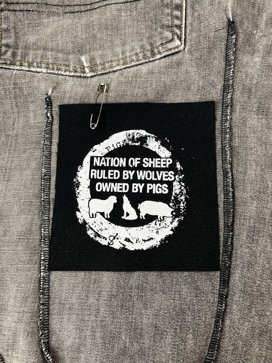 Nation Of Sheep Ruled By Wolves Owned By Pigs Patch Political Patch