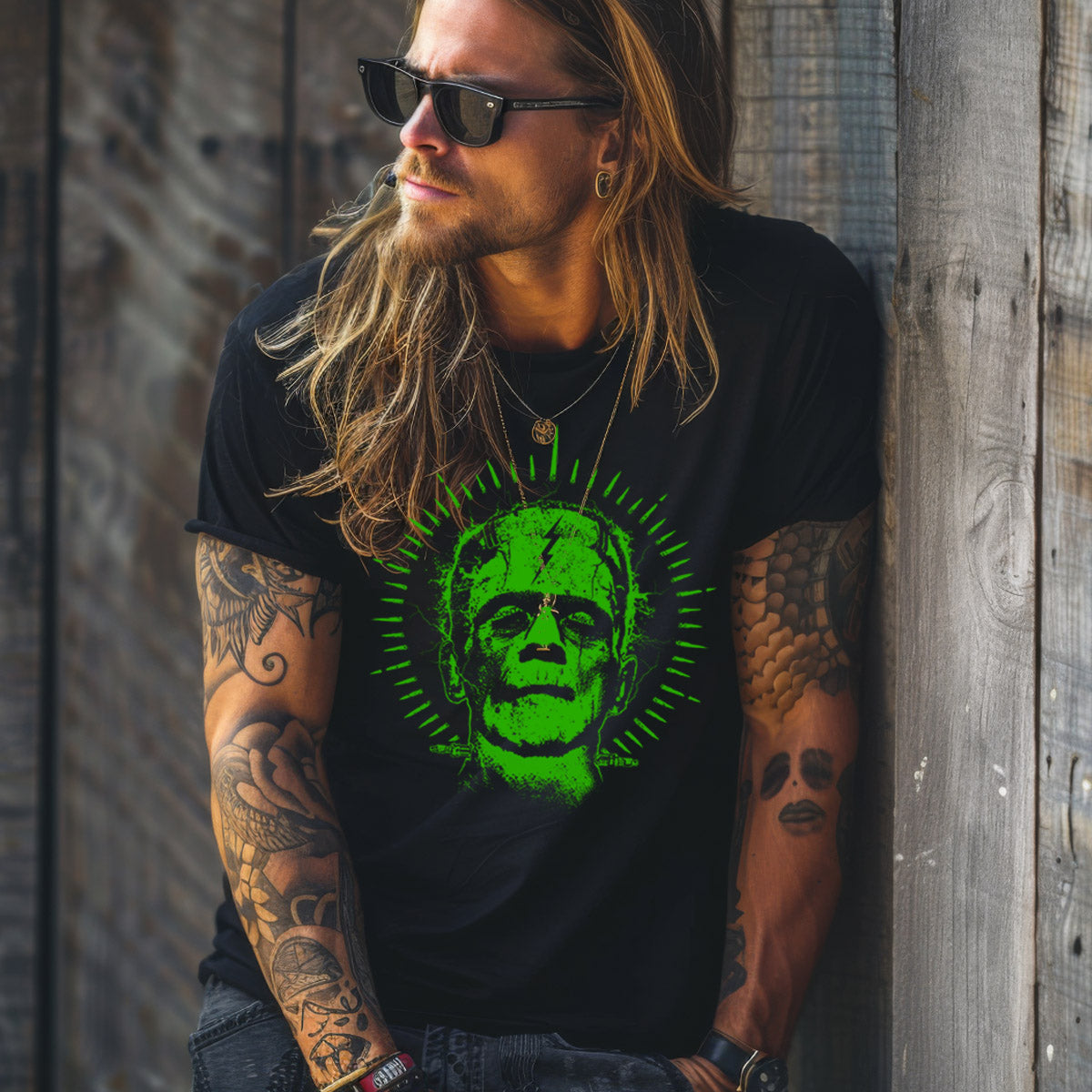 Frankenstein Don't Wake Tattoo Style Tee