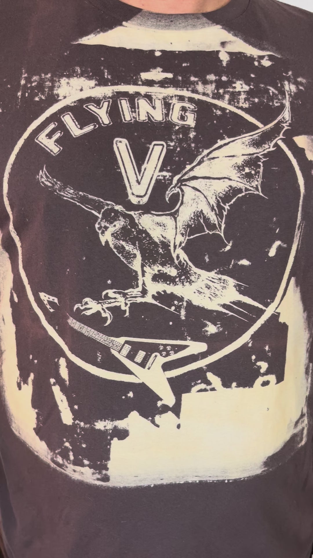 Flying V guitar t-shirt featuring eagle design