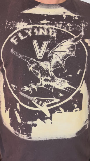 Flying V guitar t-shirt featuring eagle design